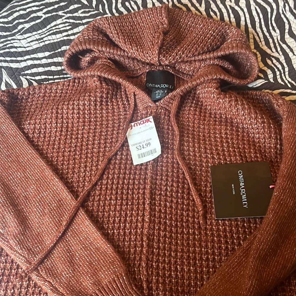NWT Cynthia Rowley hooded sweater XS